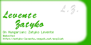 levente zatyko business card